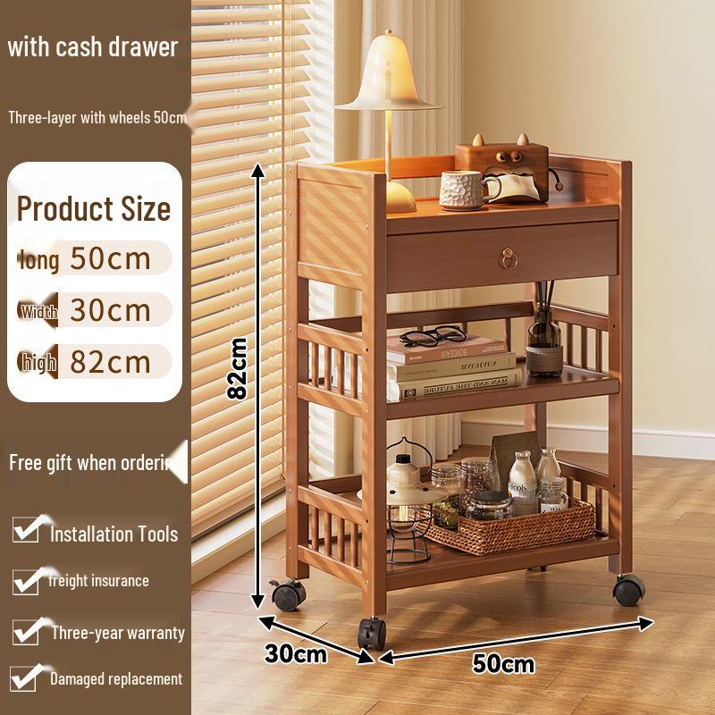 Többszintű mobil tárolóállvány: Álló, többfunkciós kocsi nappalihoz és háztartási cikkekhez.