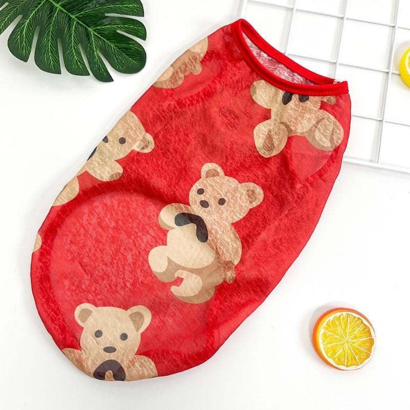 Big Dog Pet Summer Cat Vest Clothes Dog Supplies Dog and Cat Big Bear Printed Koji Fur Clothing