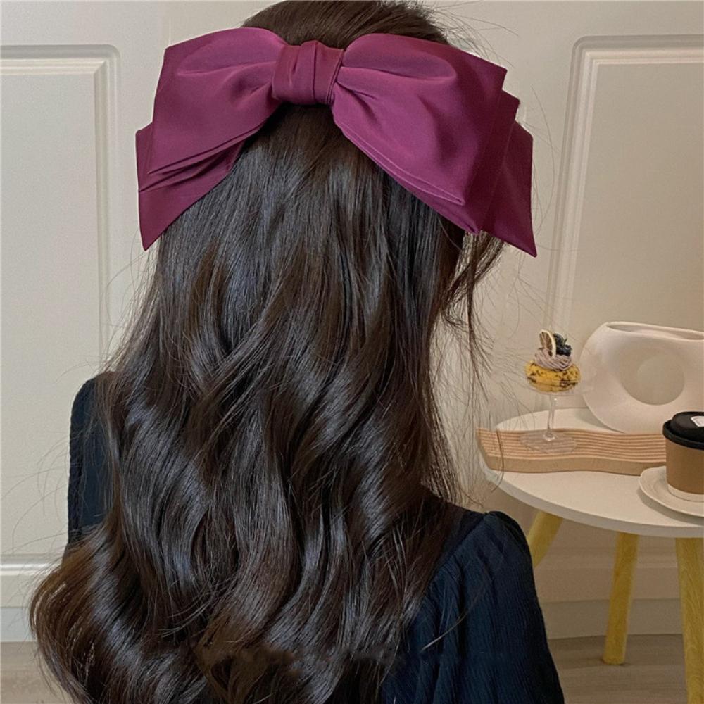 Modische Satin-Haarspangen mit großer Schleife für Frauen Mädchen Elegant Süße Haarspange Weiblich Niedliche Kopfbedeckung Haaraccessoires