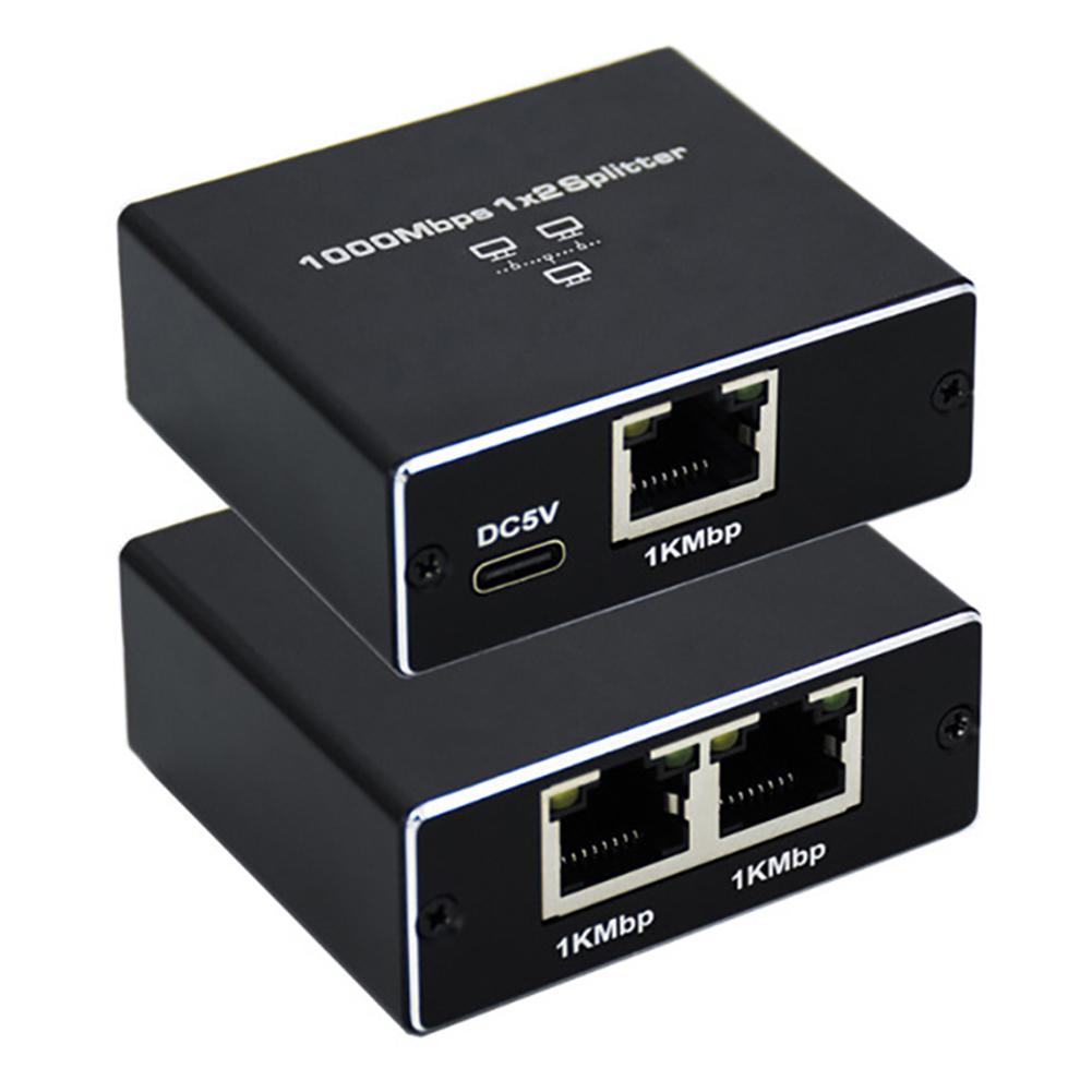 1 To 2/1 To 3/ 1 To 4 Network RJ45 Splitter with USB Power Cable 1000Mbps Internet Splitter for Cat5 Cat5e Cat6 Cat7 Cat8 Cable