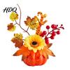 Thanksgiving Home Decoration Fall Artificial Pumpkin Table Centerpiece Autumn Fake with Sunflowers Realistic Props Maple Leaves Berries for