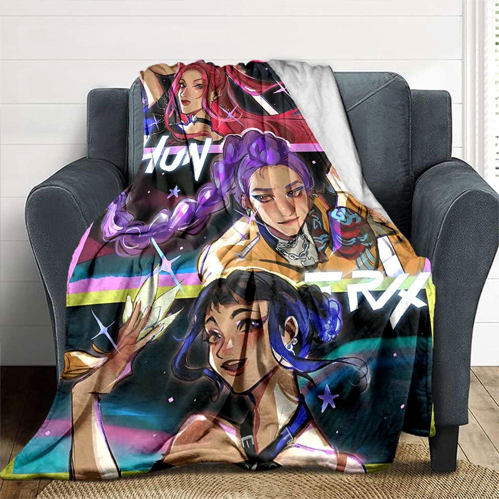 1ks hunter x (11) Měkká hřejivá deka na gauč pro domov, kancelář, cestování, celoroční útulné povlečení, dárek, útulný kancelářský doplněk B1