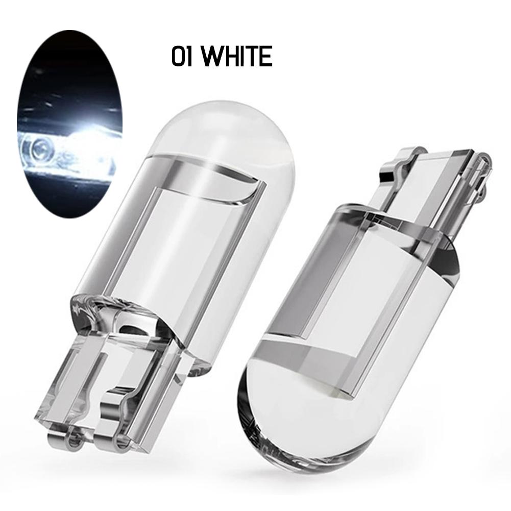 

2/10 Pcs W5W 194 T10 LED Glass Housing Cob Car Bulb White Green Blue Red Dome Lamp Clearance Wedge License Plate Lamp Dome Light 2PCS белый