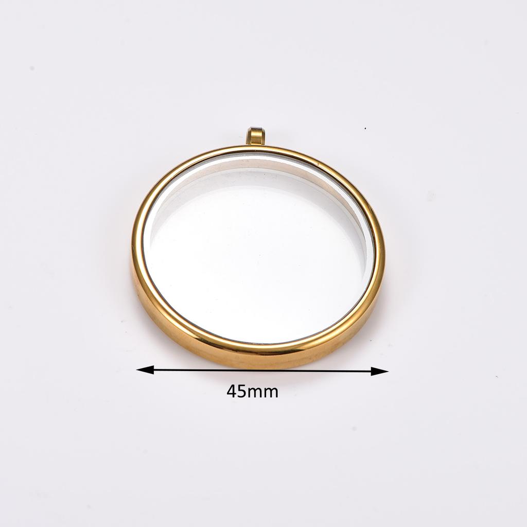Stainless Steel Clear Glass Photo Locket Pendant for Jewelry Making Metal Memory Twist Screw Floating Picture Box Frame Charms