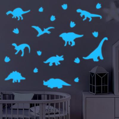 1 Yaprak Karanlıkta Parlayan Dinozor Duvar Çıkartmaları Su Geçirmez Dinozor Ayak İzi Duvar Dekalleri Kreş Çocuk Odası İçin Dinozor Çıkartmaları