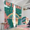 2pcs 2D Flat Printing Curtain Llama No Drama Polyester Without Electricity Festive Holiday Perfect for Holiday Celebrations
