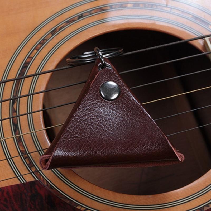 Comfortable Guitar Pick Storage Box Triangular Guitar Pick Bag Protective Pick Holder Case Shockproof Guitar Pick Pouch
