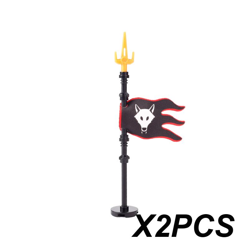 Middle Ages Empire Flag Pole Building Blocks Military Castle Lion Teutonic Knight Soldier Figures Roman Warrior Sheild Brick Toy