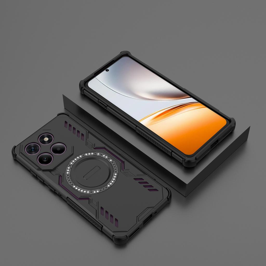For Motorola Edge 60 Pro 5G Magnetic Case Butterfly Armor Hollow Heat Dissipation PC+TPU Phone Cover