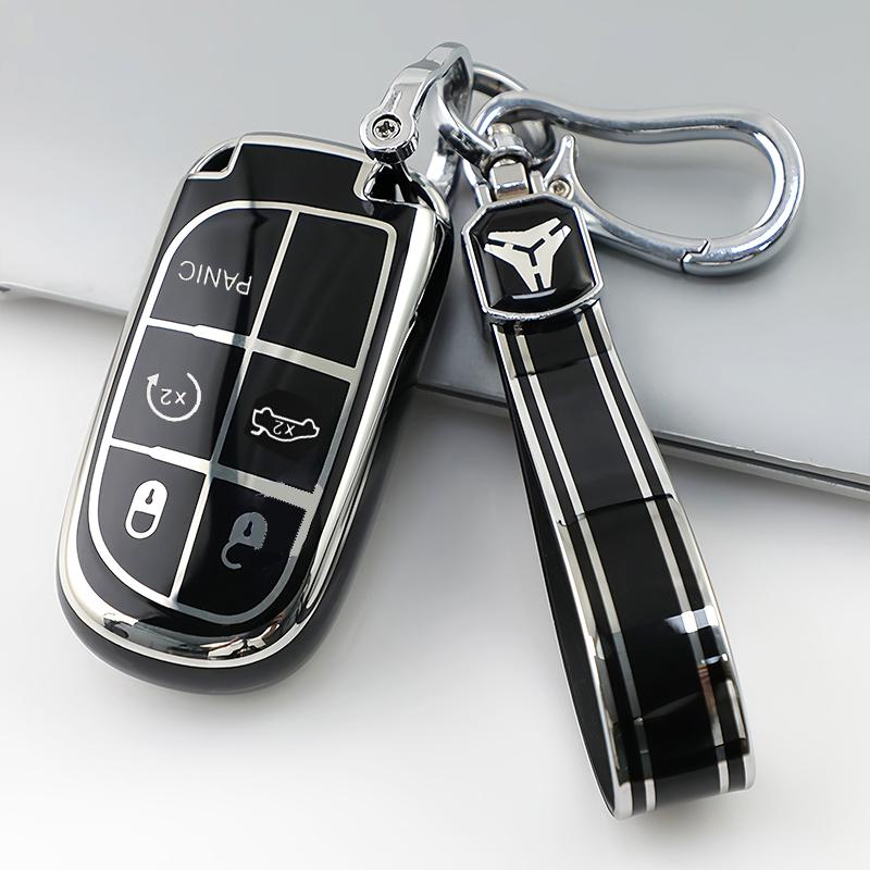 5 Buttons Tpu Smart Auto Key Fob Case Cover For Jeep Cherokee Wrangler Compass Renegade Grand Patriot Grand Keychain