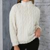 Women's Fashion Casual Loose Thick Plush Hemp Pattern Embossed Pullover Sweater