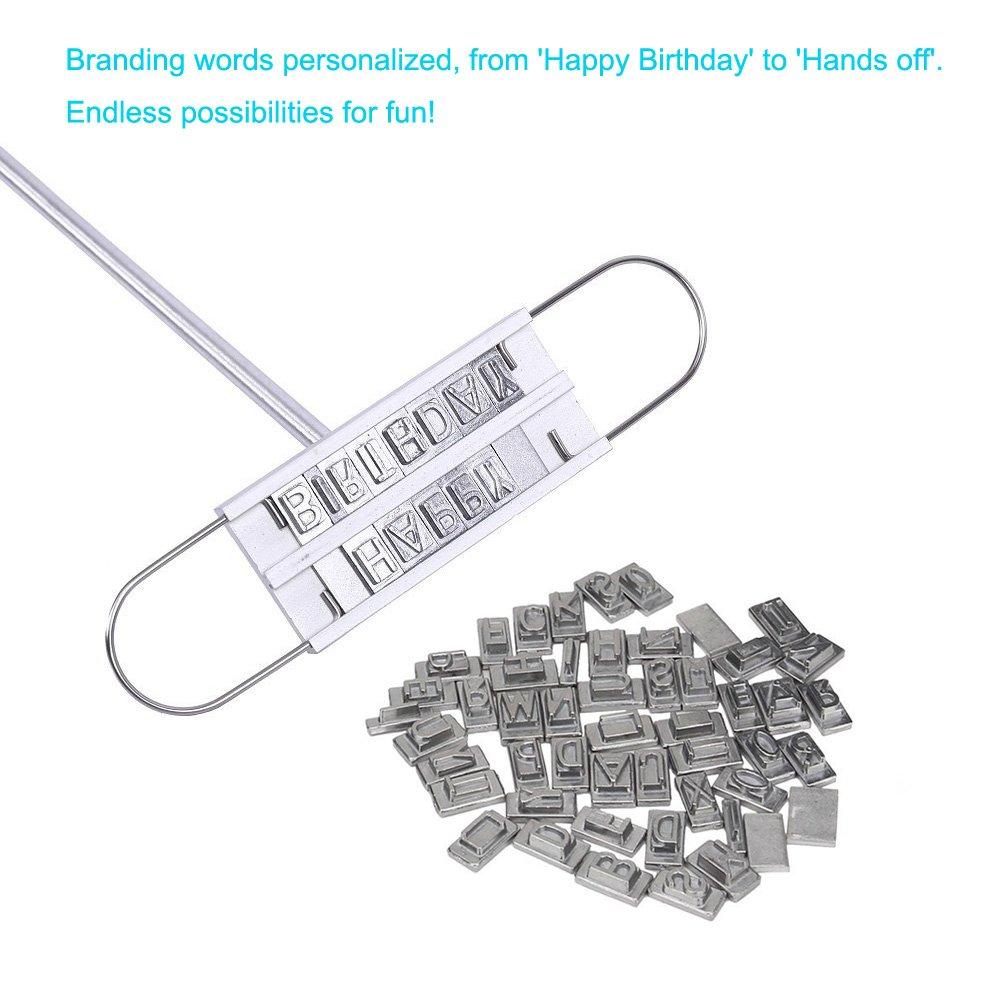 BBQ Meat Branding Iron with Changeable Letters Personalized Barbecue Grilling Meat Steak Names Marking Stamp Tool