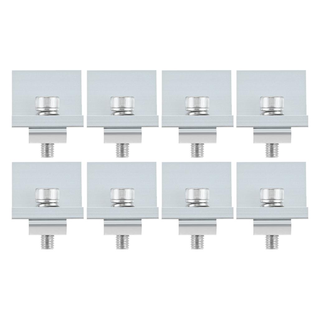 8pcs Aluminium Alloy Solar Panel End Clamp Holder Clips 30mm Solar Modules Fixing PV Bracket End Clamp Middle Clamp Silver/black