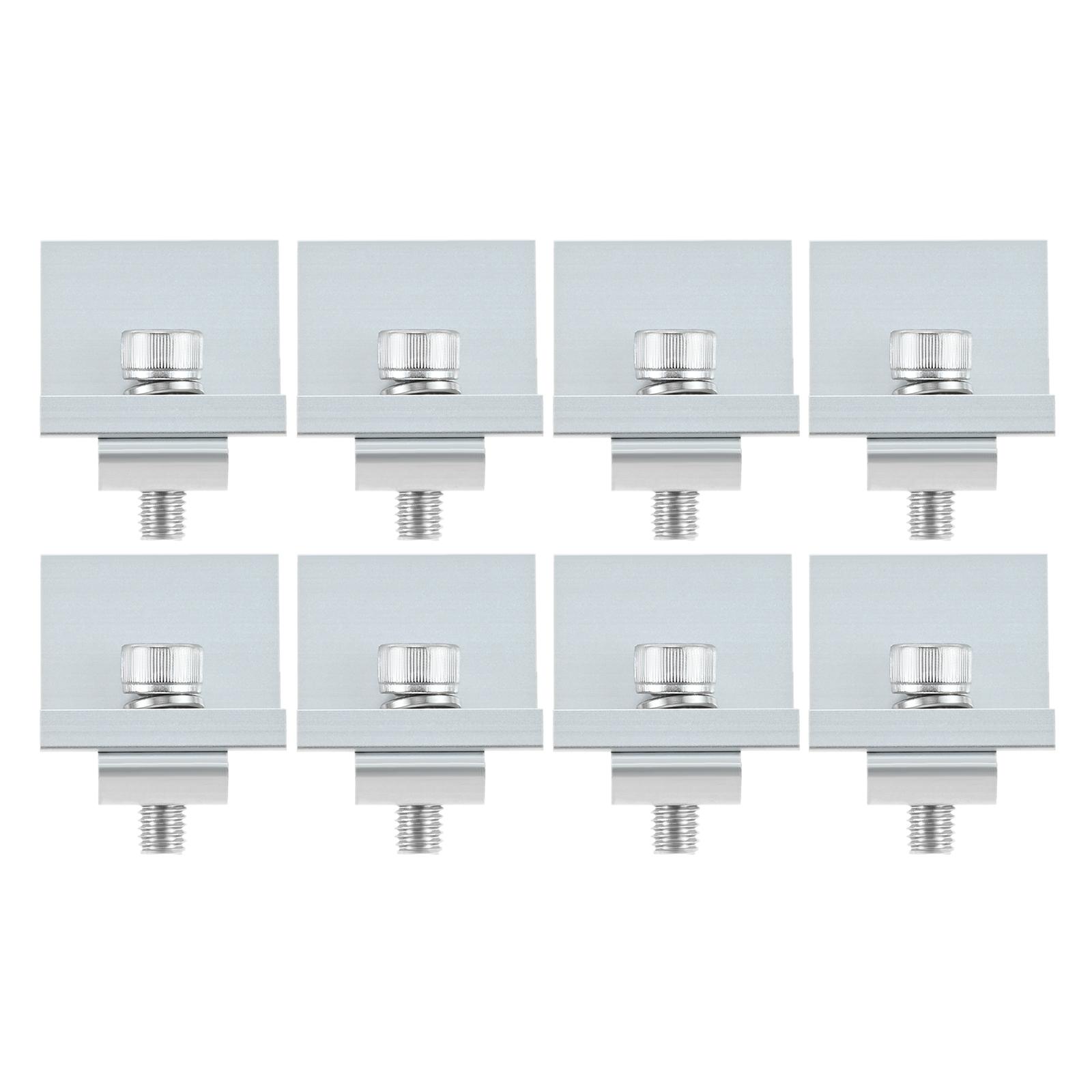 

8pcs Aluminium Alloy Solar Panel End Clamp Holder Clips 30mm Solar Modules Fixing PV Bracket End Clamp Middle Clamp Silver/black серебряный