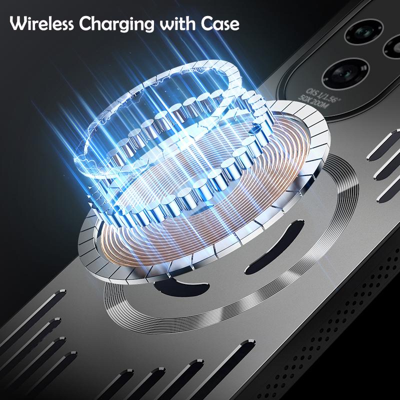 Husă Inteligentă Magnetică Wireless cu Disipare Căldură Metal Dur Pentru Huawei HONOR 300 200 100 Magic 7 Pro Lite X9C