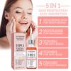 5-in-1-Gesichtsserum, lässt feine Linien verblassen, strafft die Haut, verkleinert die Poren, spendet Feuchtigkeit und hellt das Gesichtsserum mit Vitamin C und Hyaluronsäure auf