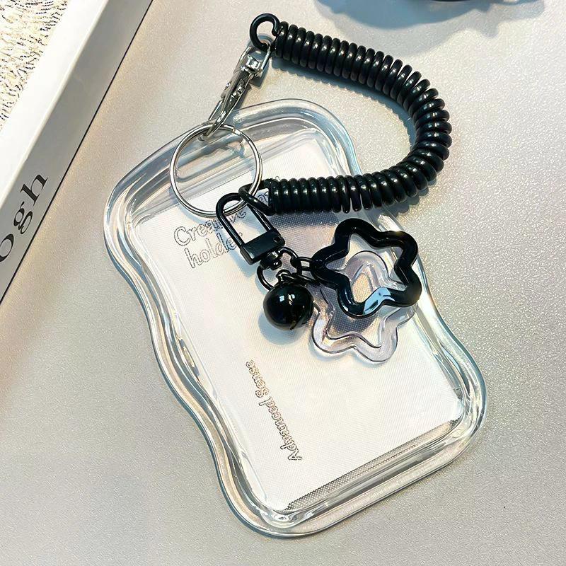 Kpop Photocard Holder Transparent Card Holder Keychain Photo Sleeves Bus Card Student Card Case Photo Protector