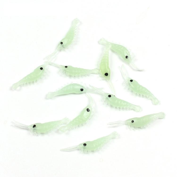 50Pcs Simulation Glowing Baits Soft Prawns Fishing Lures, Shrimp Fishing Tackle for Multiple Fishing Techniques
