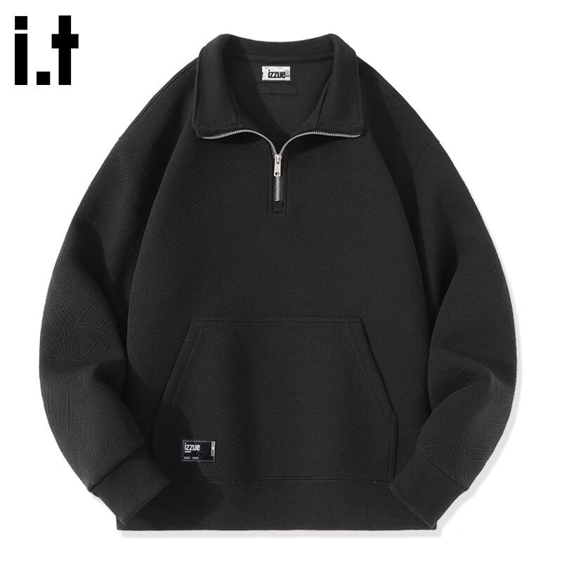 Izzueit Men's American Street Style Stand-Up Collar Sweatshirt