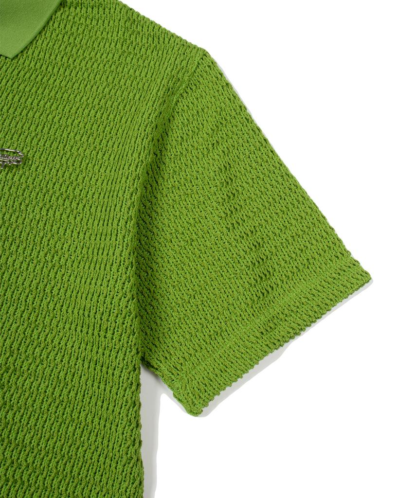 Palet Collared Knit Short Sleeve Tee Green