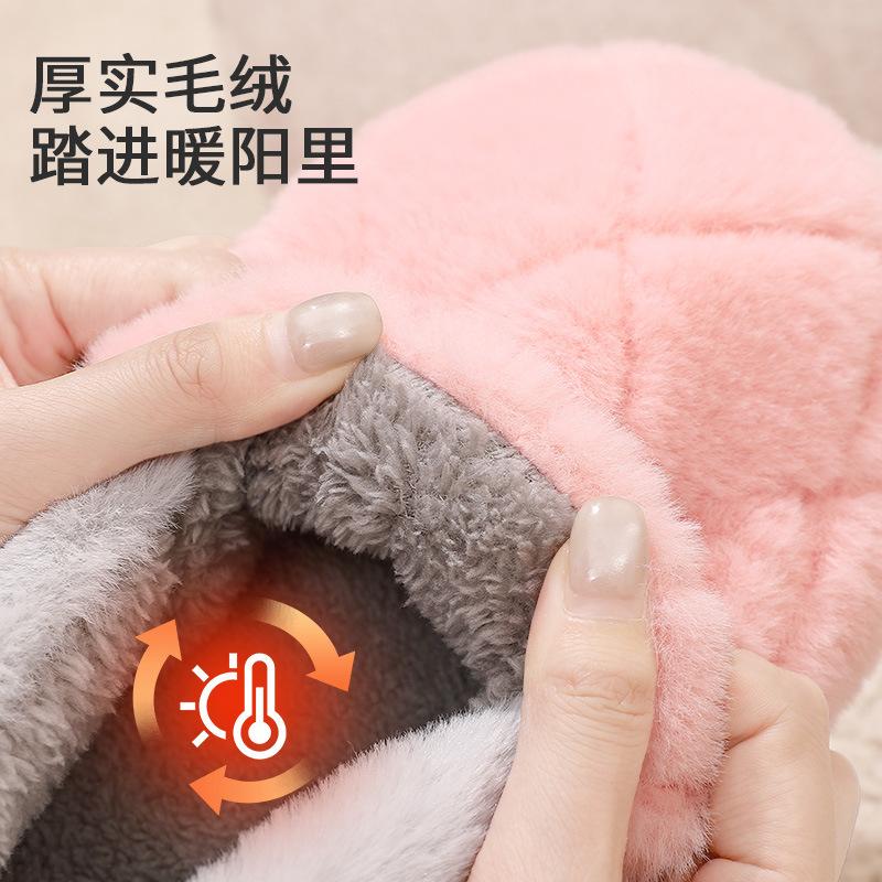 Bag Heel Thickened Cotton Slippers Autumn Velvet Indoor Household Winter Thick-soled Warm Cotton Shoes