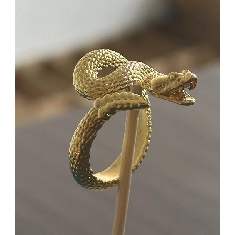 Niche personalized rattlesnake unisex ring, design sense animal alloy opening adjustable south snake element