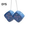 Car Rearview Mirror Pair Fuzzy Plush Dice Retro Square Embroidery Heart Shape Decoration Hanging Dice Car Accessories