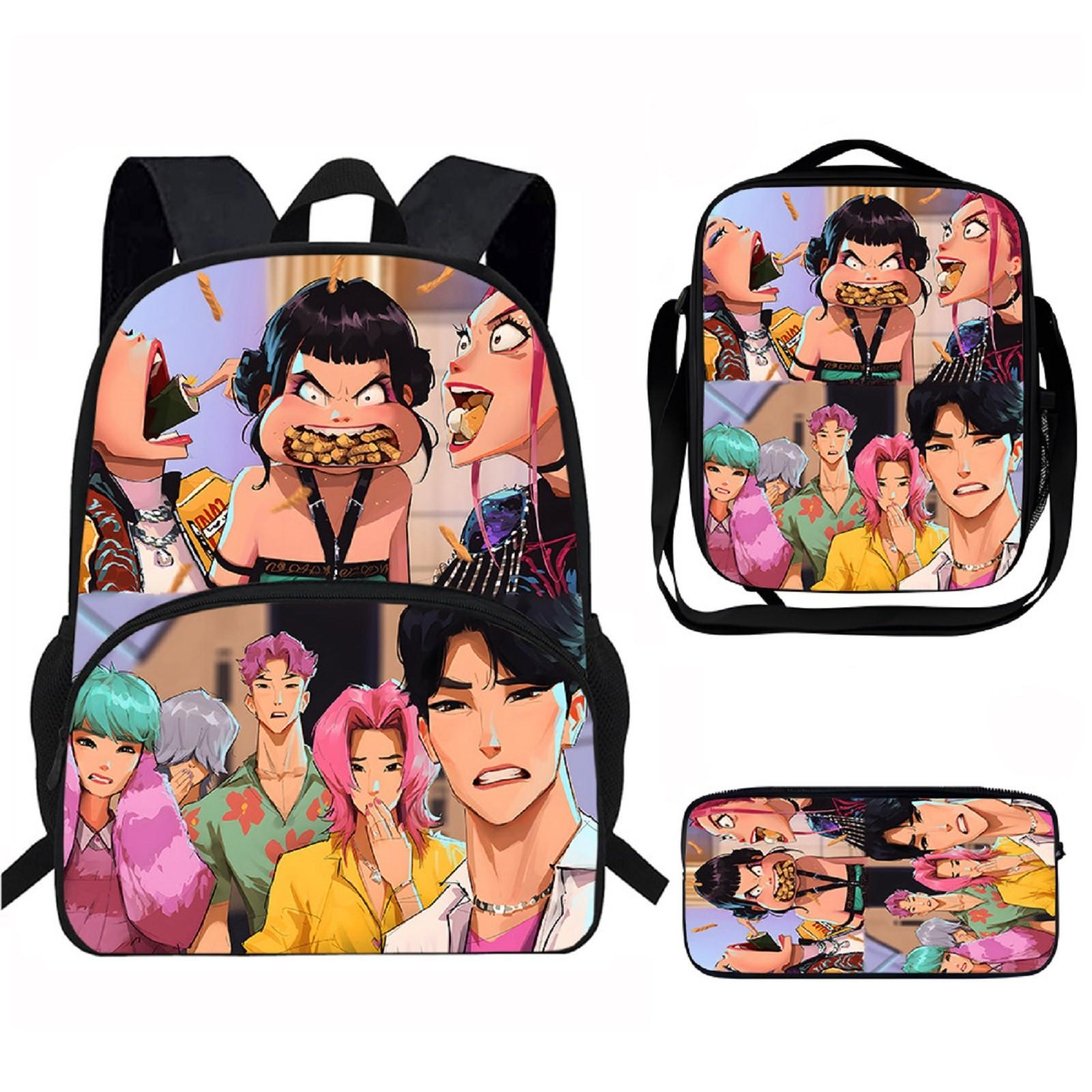 

Набор из трех предметов: мультяшный рюкзак для начальной школы и сопутствующий рюкзак One Size