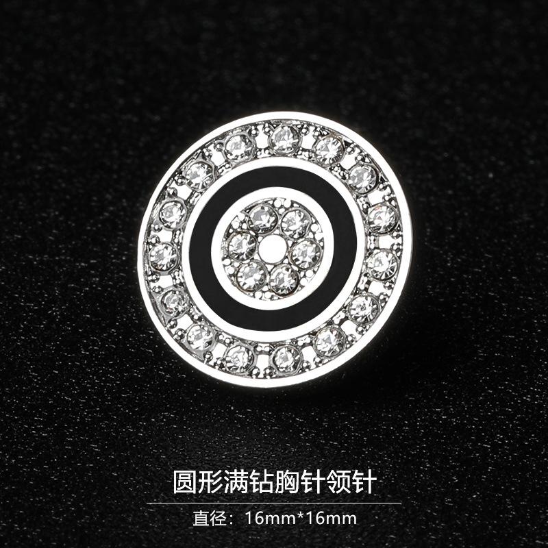 Gift Box Men'S Fashion Temperament Crystal Brooch Collar Pin Suit Brooch Collar Pin Trend Corsage