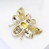 Crystal Honeybee Brooch Pin Rhinestone Bee Brooches Gold Tone Jewelry Gift Party