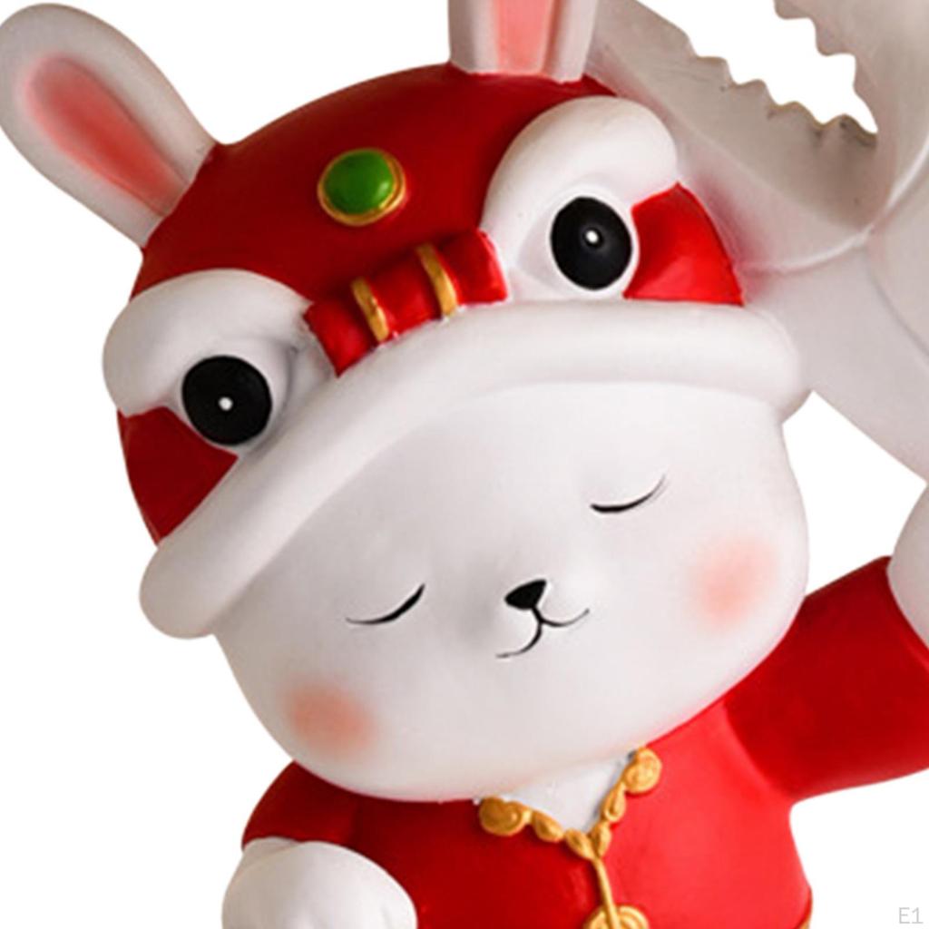 Chinese Style Figurine Display Serving Tray Claws Hand Resin Vanity Home Decor Bunny Statue for