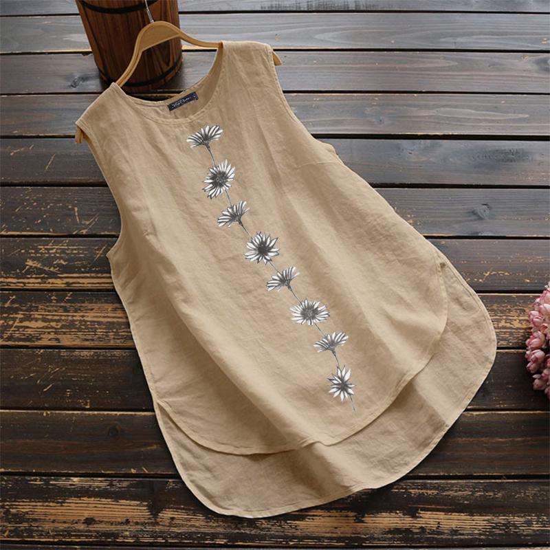 Dámská letní vesta bez rukávů Tričko Cami T-Shirt Tunika