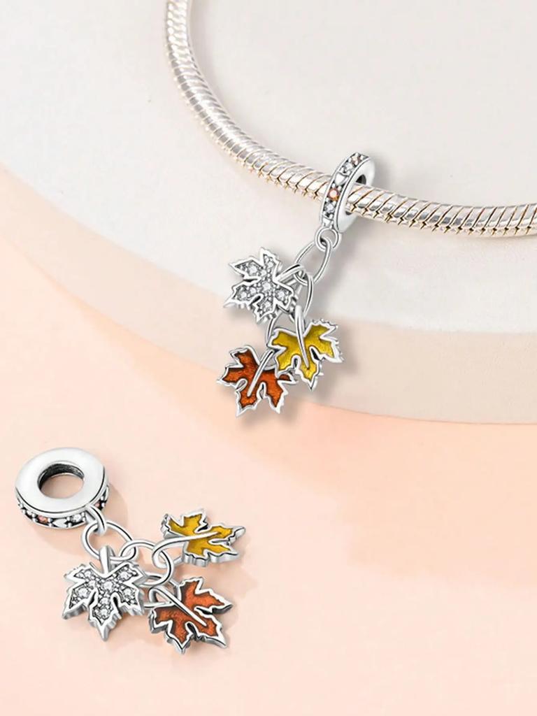 Copper Colors Autumn Pumpkin Squirrel Peacock Beads Charm Pendant For Original Bracelet For Women Diy Jewelry Love Gift