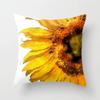Housse de coussin tournesol jaune Peau de pêche Housse de coussin décorative fleurs champêtres Canapé Salon Décoration de maison Housse de coussin décorative 40X40