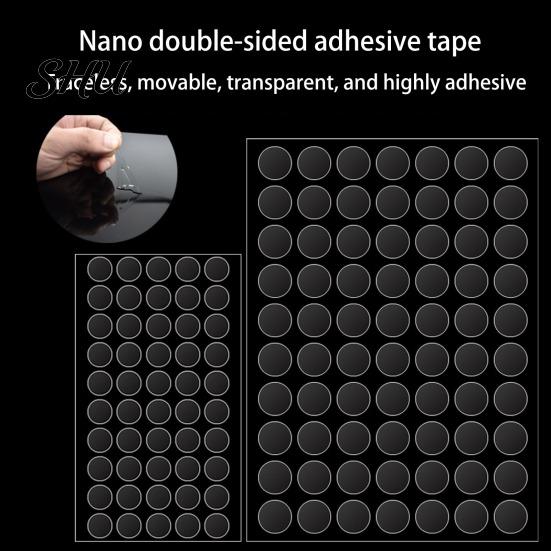 Clean Adhesive Dots 100Pcs Clear Double Sided Sticky High Transparency Strong Gentle Handling Viscosity Removable No Trace Widely Used DIY Quick