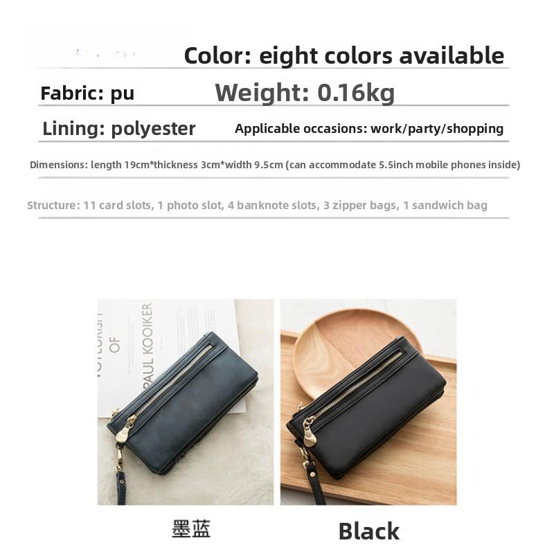 Retro Wallet Women's Long Multi-functional Women's Wallet Clutch Bag Change Bag