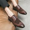 Golden Sapling Wedding Shoes Men Retro Dress Oxfords Leather Men's Casual Business Shoe Formal Flats Leisure Party Derby Flat