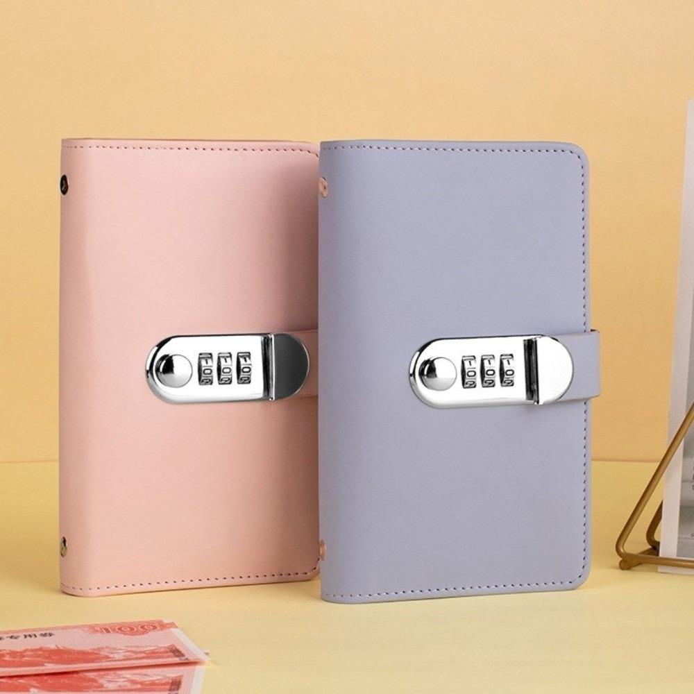 PU Leather Saving Money Binder Portable Account Book Planner Organizer  New Year's Gift