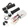 24V 500W Electric Bike Controller Throttle Grip with Square Screen Speed Control Knob Switch for DIY Conversion