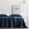 Liv-Esthete Luxury 100% Silk Blue Bedding Set Silky Beauty Queen King Duvet Cover Set Flat Sheet Pillowcase Bed Set Bedclothes
