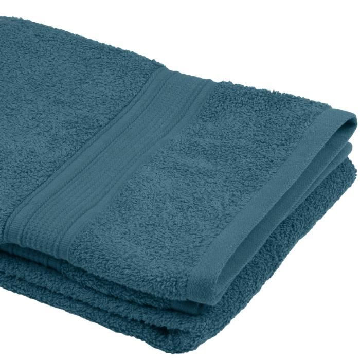 Drap de douche - lovely casa - pétrole - 70 x 140 cm - 100% coton bio - absorbant