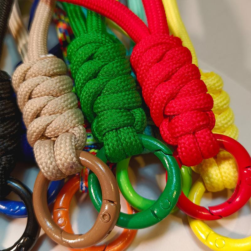 Paracord Braided Woven Keychain Lanyard Buckle Emergency Survival Bagpack Key Ring Wristlet Strap Car Trinket Key Holder