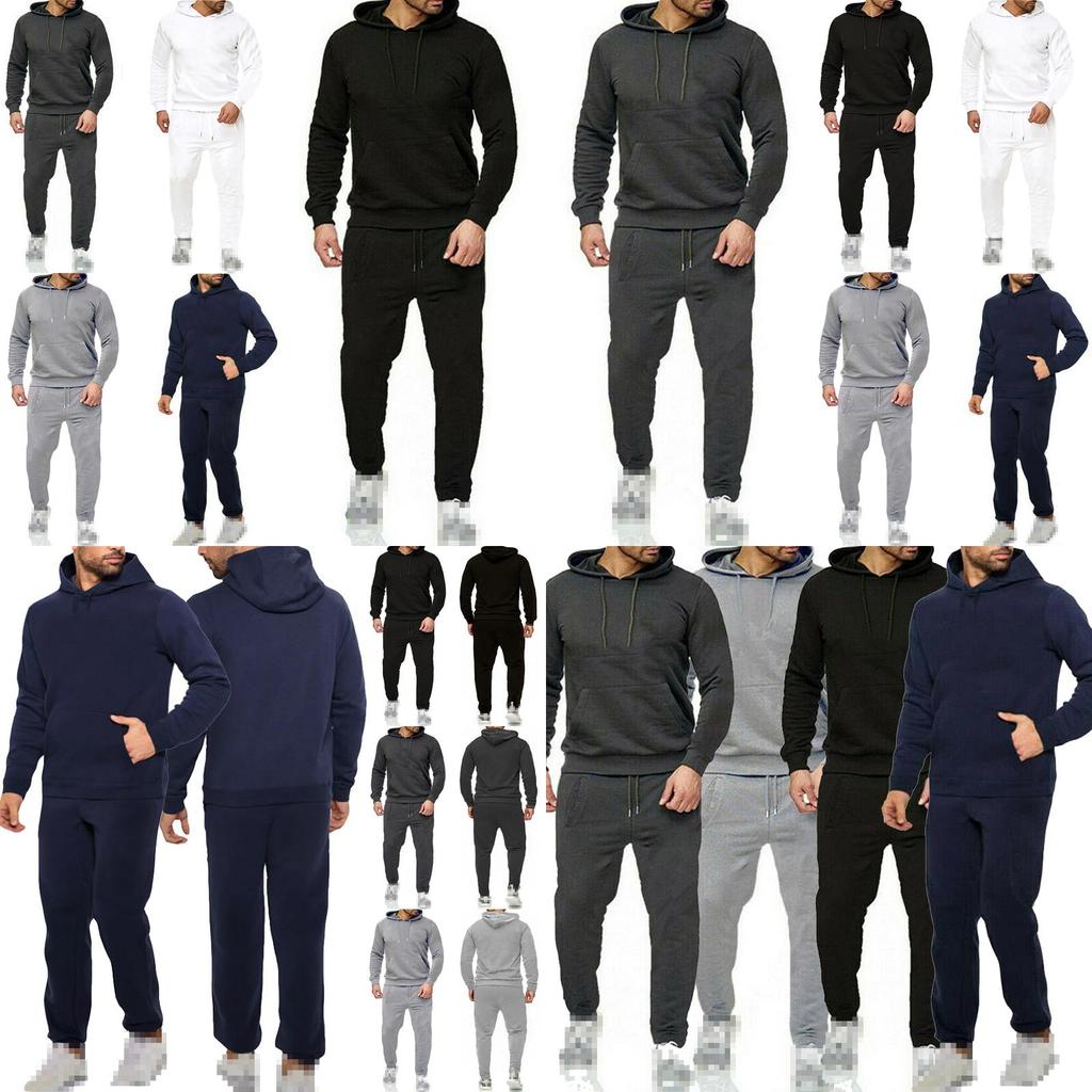 Immaculate Quality Mens Pullover Tracksuit Hoodie Jogging Bottoms Set With Stretch Fabric