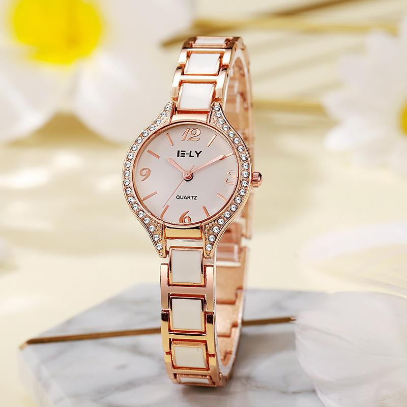 Женские ретро-часы со стразами, круглые часы из имитации керамики