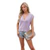 Summer Women's Fashion Casual V-Neck Knitted Solid Colour Vest