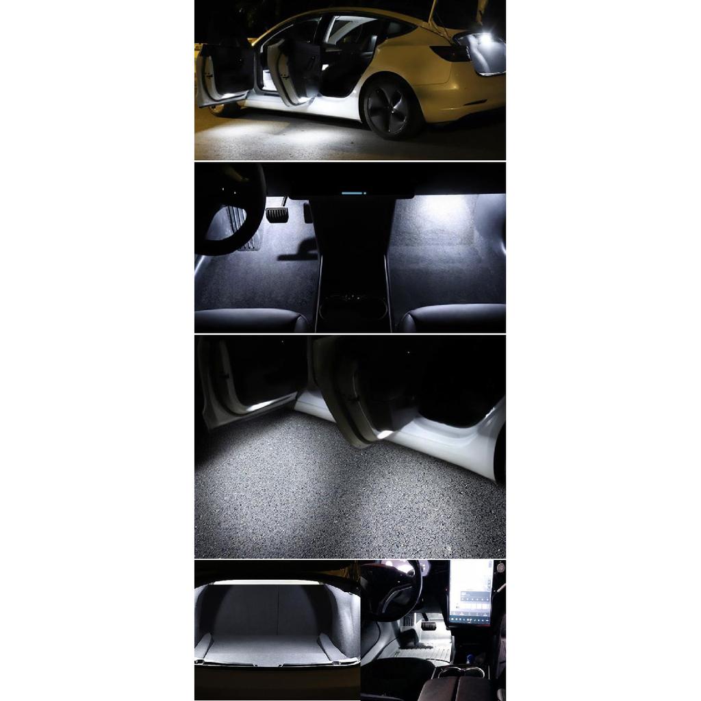 2PCS for Tesla Model S Model X Model 3 Xenon White LED Car Interior Lights Trunk Area Cargo Lights Door Courtesy Lights Dome Lights 6