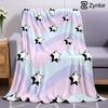Pastel Star & Wave Retro Lightweight Microfiber Soft Christmas Fleece Blanket Warm Cozy Throw for Sofa Office Travel All Season
