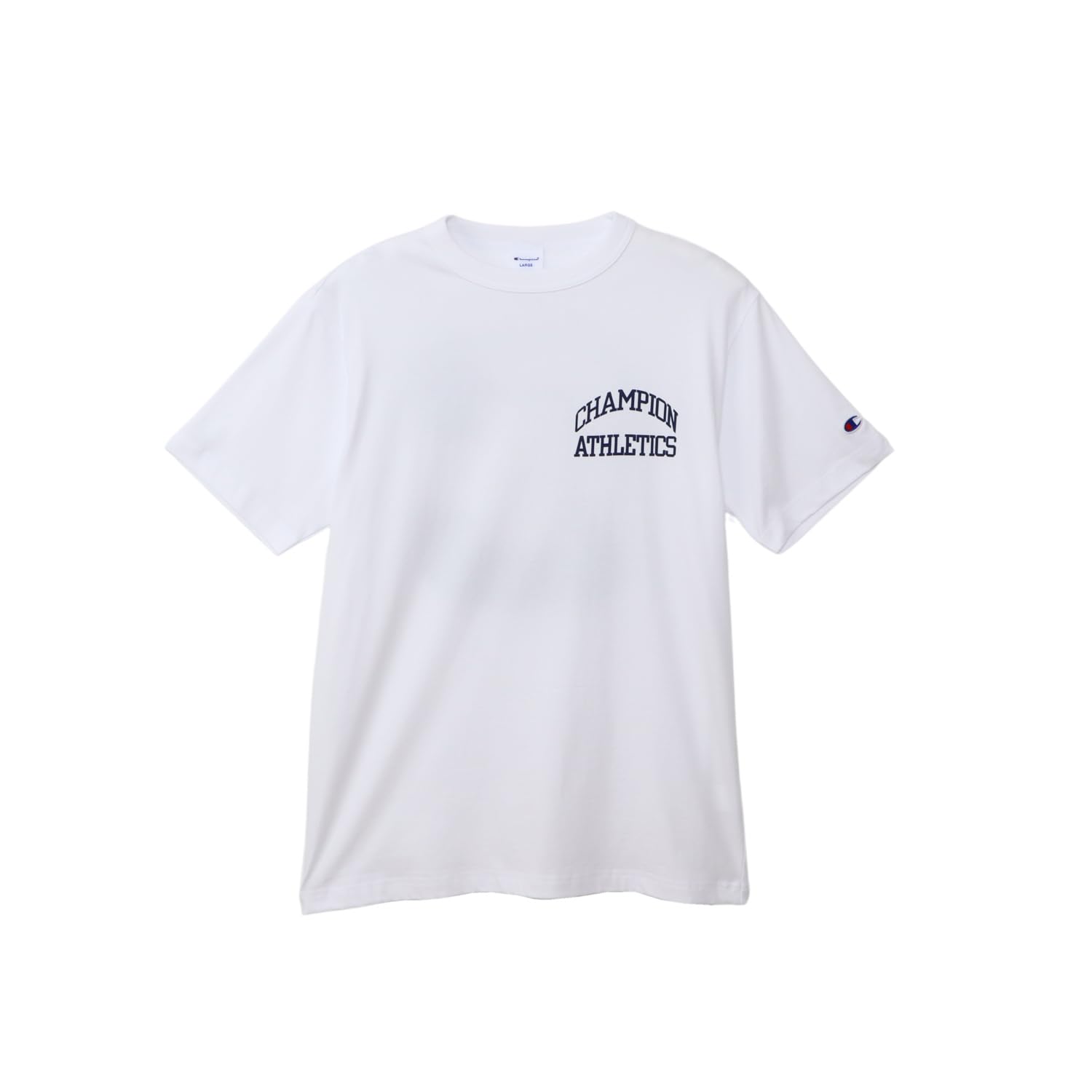 Champion Футболка с коротким рукавом круглым вырезом и графическим логотипом БЕЗ РУКАВОВ Белая футболка Вырез горловины 100 хлопок Принт ФУТБОЛКА Мужская базовая C3-B339 Мужская белый 3890₽