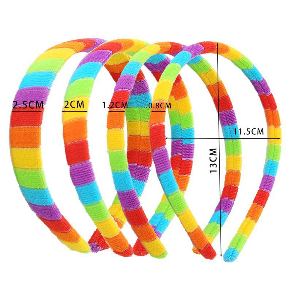 Rainbow Headbands For Women Cotton Party Cartoon Hair Hoop Anti-skid Satin Cute DIY Headwear Hair Accessories