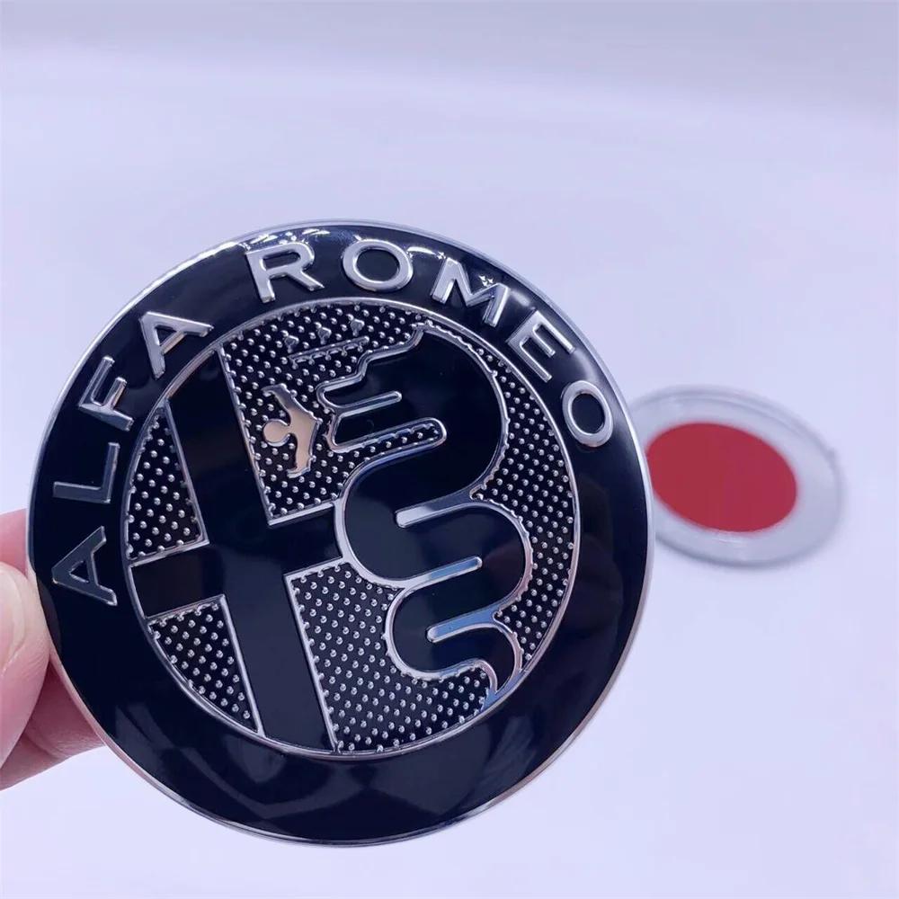 Car Stickers For Alfa Romeo For Alfa Romeo 147 159 74mm Car Front Grill Emblem Giulietta GT Covers Cent New black/Gold/Black Sil